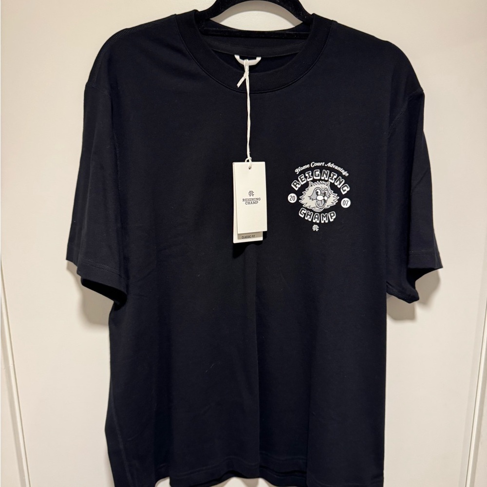 Reigning Champ Black Logo Tee